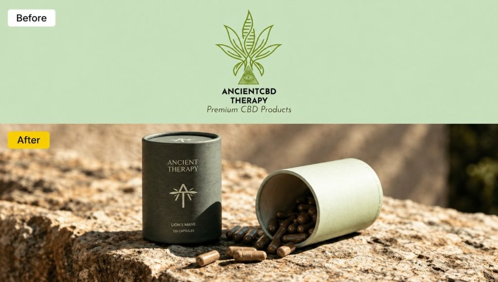 BeMain Studio brand development before and after visual identity and packaging redesign