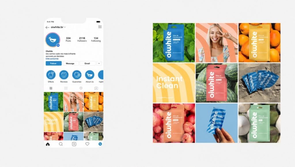 CPG branding system across product packaging and social media